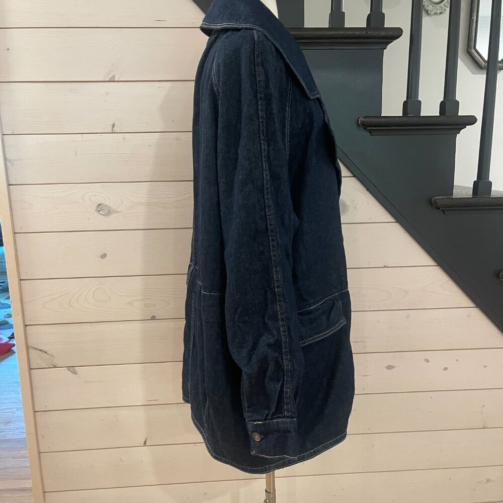 Free People Denim Car Coat NWOT oversized Size XS - Picture 8 of 11